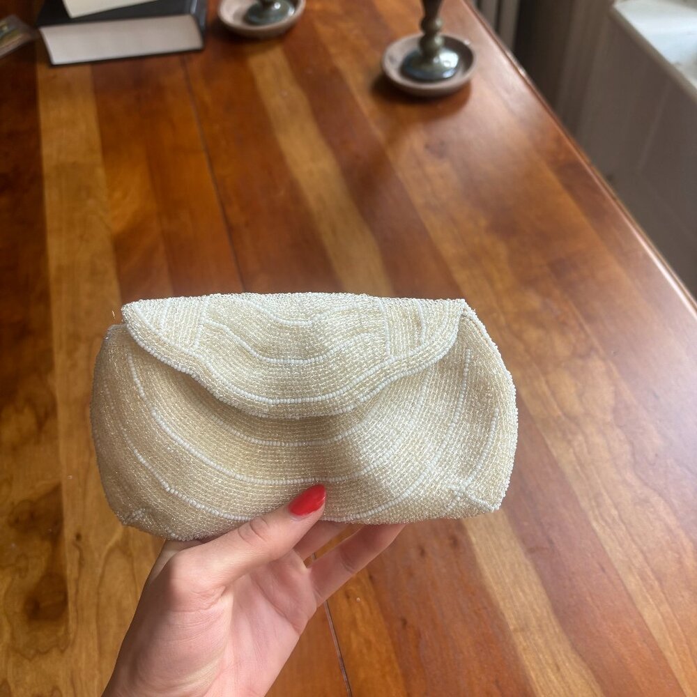 Vintage Walborg Beaded Ivory Clutch – Made in Belgium